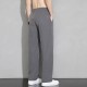 Men's Draped Silk Sports Trousers - Dark Grey image