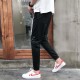 Men's Cotton Sweatpants Elastic Waist Casual Sports Pants - Black image