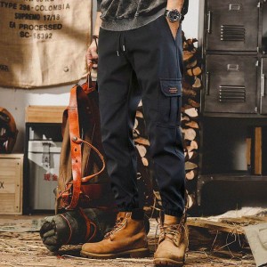 Men's Cargo Work Pants With Jogger Fit - Black