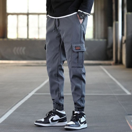 Men's Cargo Work Pants With Jogger Fit - Dark Grey image