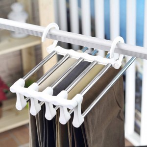 The Space-Saving Stainless Steel Pants Hanger-White