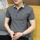 Men's Short Sleeve Polo Shirt Casual Loose Large Solid-Dark Grey image