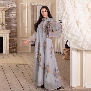 Elegant Sequin Embellished Kaftan Dress | Evening Glamour
