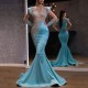 Light Blue Fishtail Skirt Long Sand Gold Series Dress image