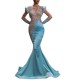 Light Blue Fishtail Skirt Long Sand Gold Series Dress image