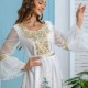 Women's Cross-Border Muslim Evening Sequin Embroidery Dress - White image