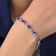 Tanzanite and Diamond Bracelet in Sterling Silver - Blue image