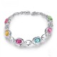 Multicolor Gemstone Bracelet With Sterling Silver And Diamonds - Silver image