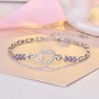 925 Sterling Silver Bracelet With Zircon Heart Charm - Blue