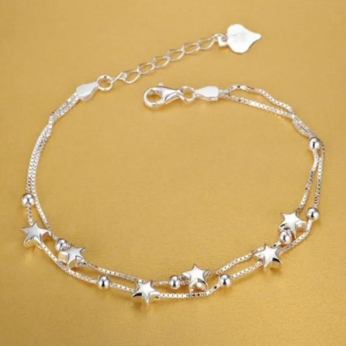 925 Sterling Silver Beautiful Stars Bracelets For Women image