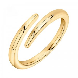 14k Gold Plated Open Twist Ring For Women