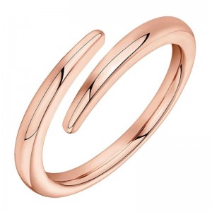 14k Rose Gold Plated Open Twist Ring For Women