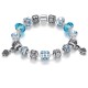 European Blue Crystal Bead Charm Bracelet For Women image