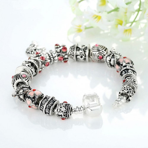 European Silver Charm Bracelets Fish Designed With Murano Beads image