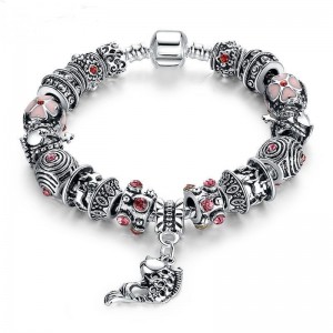 European Silver Charm Bracelets Fish Designed With Murano Beads