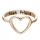 Simple Charm Best Friends Carved Hollow Heart Ring - Gold image