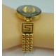 Versace Inspired Luxury Round Gold Dial Diamond Watch with Gold Bracelet image