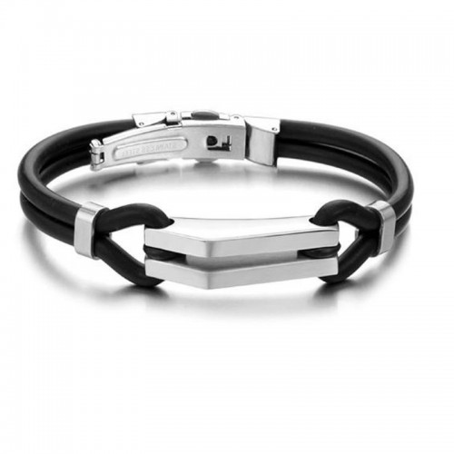 Handmade Titanium Steel Bracelet With Silicone image