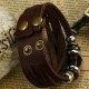 Handmade Classic Brown Leather Wrap Bracelet image