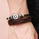 Handmade Classic Brown Leather Wrap Bracelet image