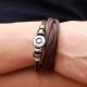 Handmade Classic Brown Leather Wrap Bracelet image