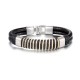 Men Black Color Silver Buckle Silicone Bracelet image