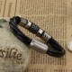 Men's Leather Bracelet with Magnetic Buckle image