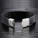 Crystal Bead Leather Bracelet For Men image