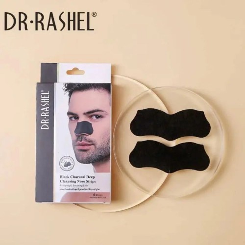 Dr. Rashel Black Charcoal Deep Cleansing Nose Strips For Men - 6pcs image