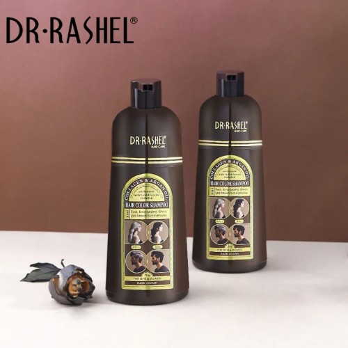 Dr Rashel Collagen Argan Oil Dark Brown Dye Hair Color Shampoo 400ml image