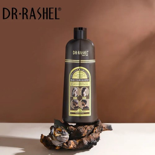 Dr Rashel Collagen Argan Oil Dark Brown Dye Hair Color Shampoo 400ml image