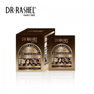 DR RASHEL Collagen & Argan Oil Hair Color Shampoo For Men And For Women - Dark Brown