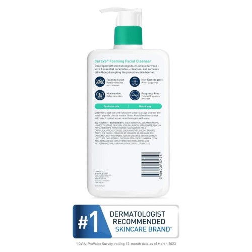 CeraVe Foaming Facial Cleanser, 16 oz image