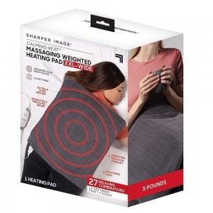 Sharper Image Calming Massaging Weighted Heating Pad XXL-Wide,