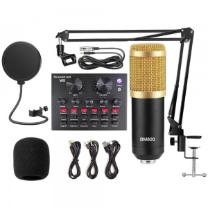 Device of Urban Infotech BM 800 Condenser Microphone All Set with V8 Sound Card Recording Studio Equipment Full Set 