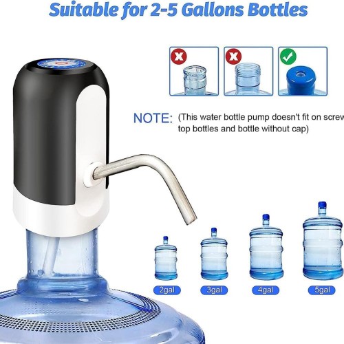 Water Bottle Pump 5 Gallon Water Dispenser Portable Electric Water Pump Usb Charging, Dispenser Pump image