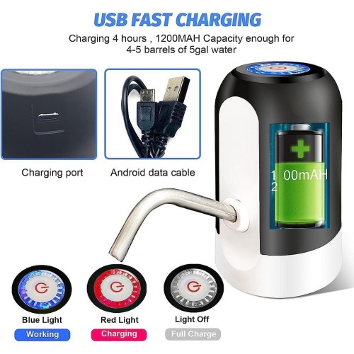 Water Bottle Pump 5 Gallon Water Dispenser Portable Electric Water Pump Usb Charging, Dispenser Pump image