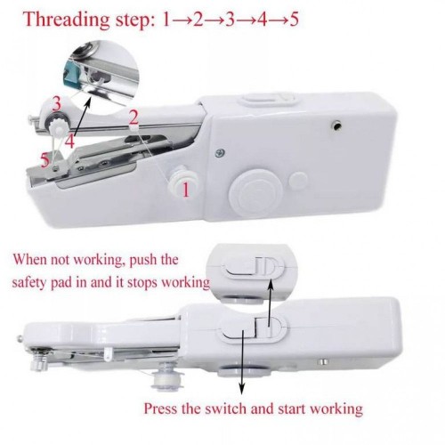 Le Fiery Handy Sewing Machine | Stitching Machine | Silai Machine for Home Tailoring Use With Threads and Bobbin Set image