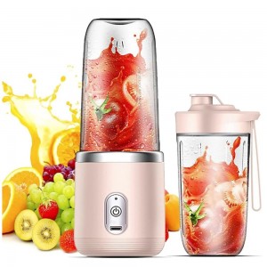  USB Rechargeable Fruit Juicer With 6 Blades Personal Blenders With Sport Lid For Home Travel 