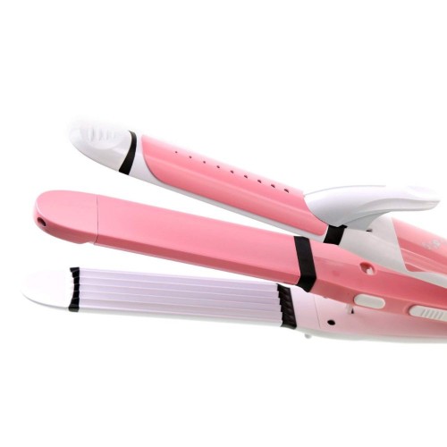 Professional Electric Hair Straightener Styler 3 In 1 Multistyler Hair Curler With Hair Straightener image