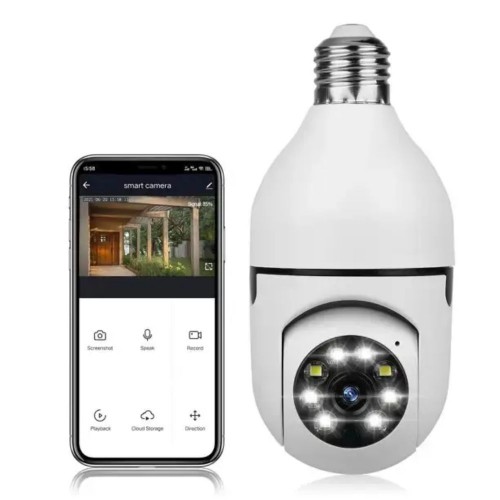 Wireless IP Camera WiFi 1080P Panoramic Lamp PTZ Home Security CCTV 360 Degree Light Bulb Camera image