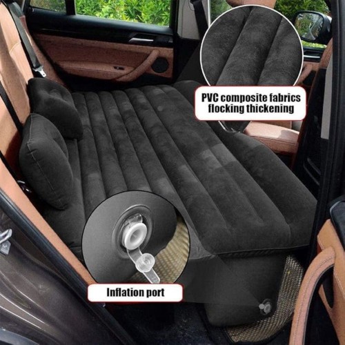  Car Bed For Back Seat, Inflatable Travel Car Bed Air Sofa With Two Inflatable Pillow image