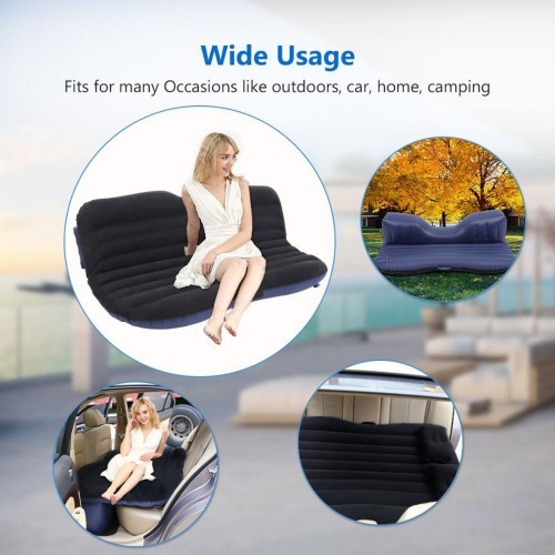  Car Bed For Back Seat, Inflatable Travel Car Bed Air Sofa With Two Inflatable Pillow image