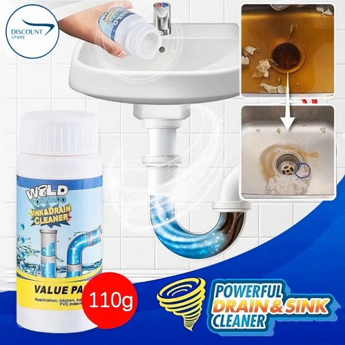 Powerful Sink And Drain Cleaner Chemical Powder Agent For Kitchen Toilet Pipe image