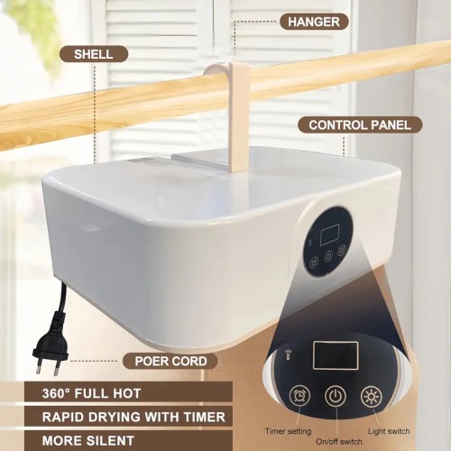 Compact Portable Clothes Dryer with Timer - Mini Folding Design, Space-Saving for Travel & Apartments, Energy-Efficient. image