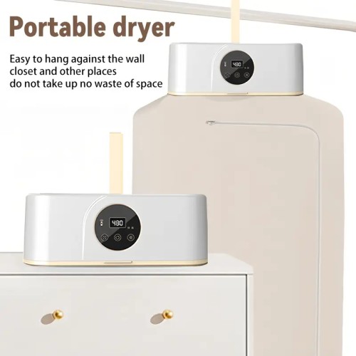 Compact Portable Clothes Dryer with Timer - Mini Folding Design, Space-Saving for Travel & Apartments, Energy-Efficient. image