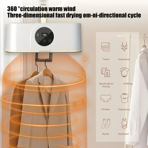 Compact Portable Clothes Dryer with Timer - Mini Folding Design, Space-Saving for Travel & Apartments, Energy-Efficient. image