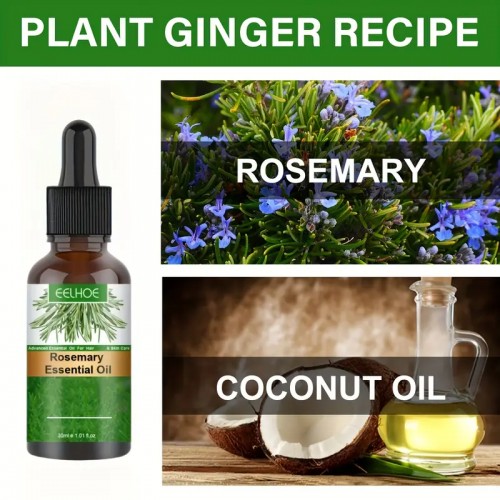 30ml Refreshing Rosemary Essential Oil For Hair Care - Strengthens, And Revitalizes Scalp - Perfect For Men And Women, with plant squalane