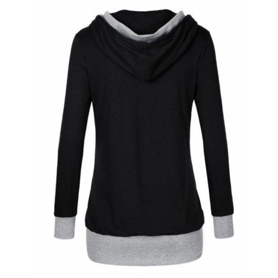 black v neck hoodie