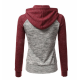 Women Pullover Hoodie Cotton Casual Sweater-Red & Grey image